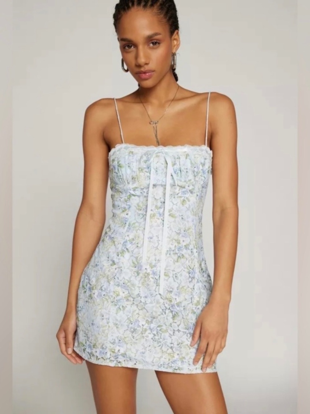 For love & lemons Clare lace floral mini dress